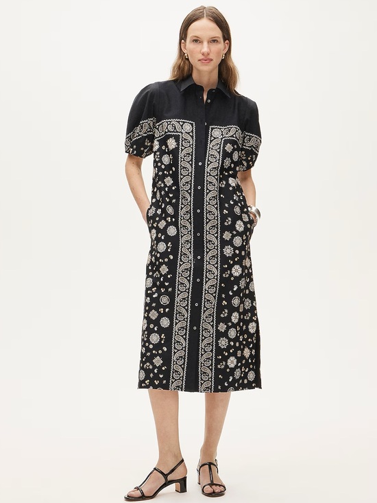 J. Crew Dresses & Skirts - J Crew Bandana Print Cotton Poplin Midi Shirt Dress NWT